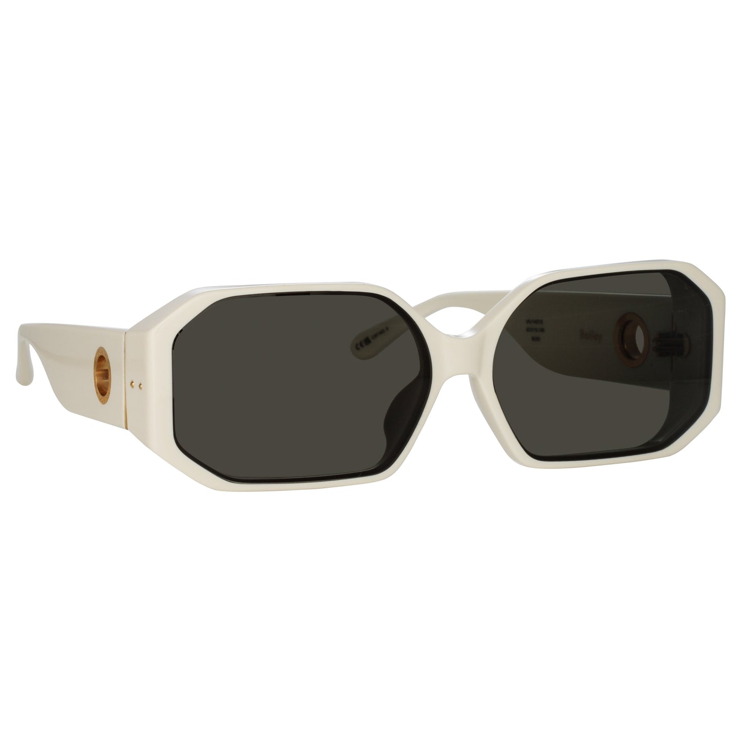 Linda Farrow Bailey Angular Sunglasses in White C2 62