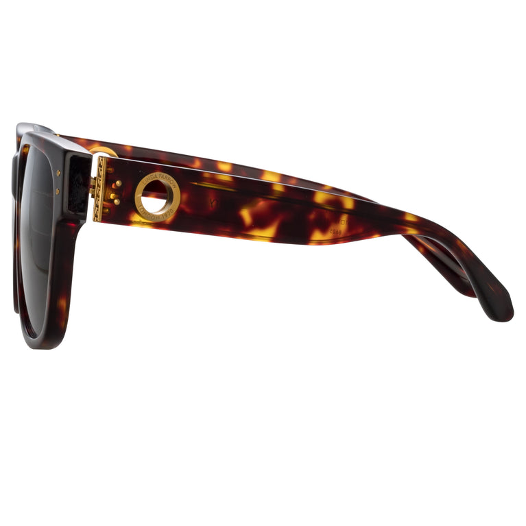 Linda Farrow Perry D-Frame Sunglasses in Tortoiseshell C2 61