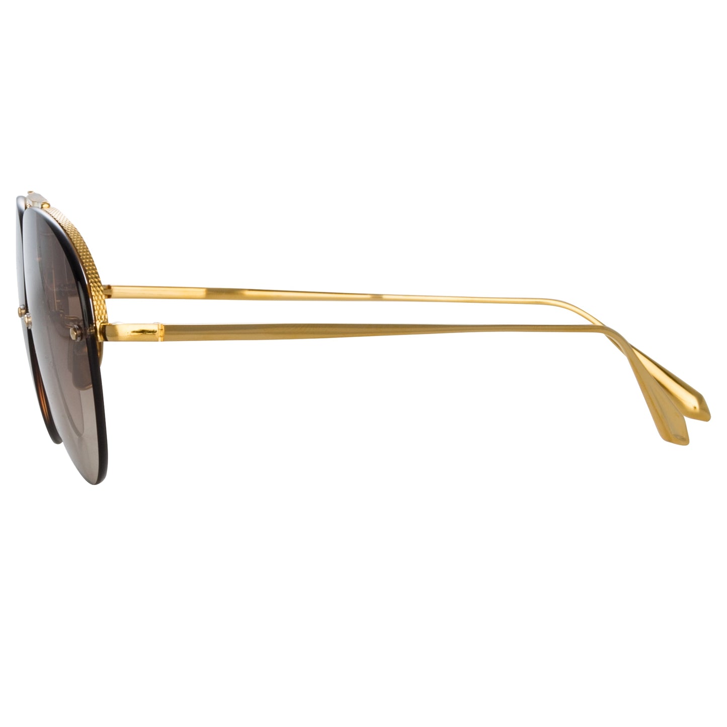 Linda Farrow Edano Aviator Sunglasses in Yellow Gold C1 60
