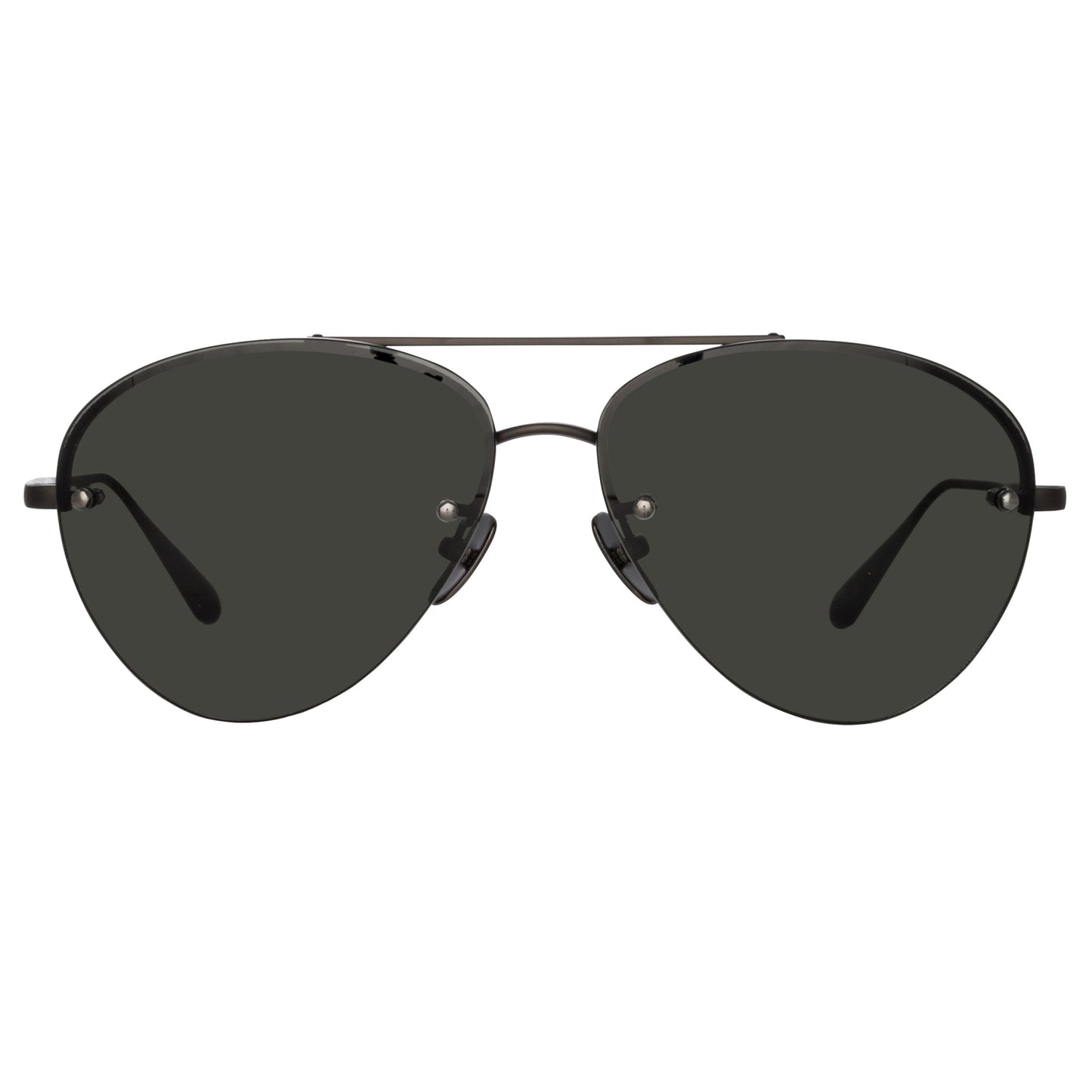 Linda Farrow Edano Aviator Sunglasses in Matt Nickel C2 60