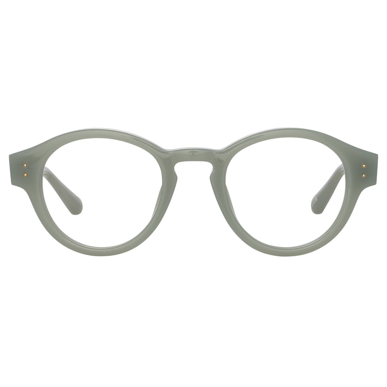 Linda Farrow Musa Oval Optical Frame in Steel C3 47