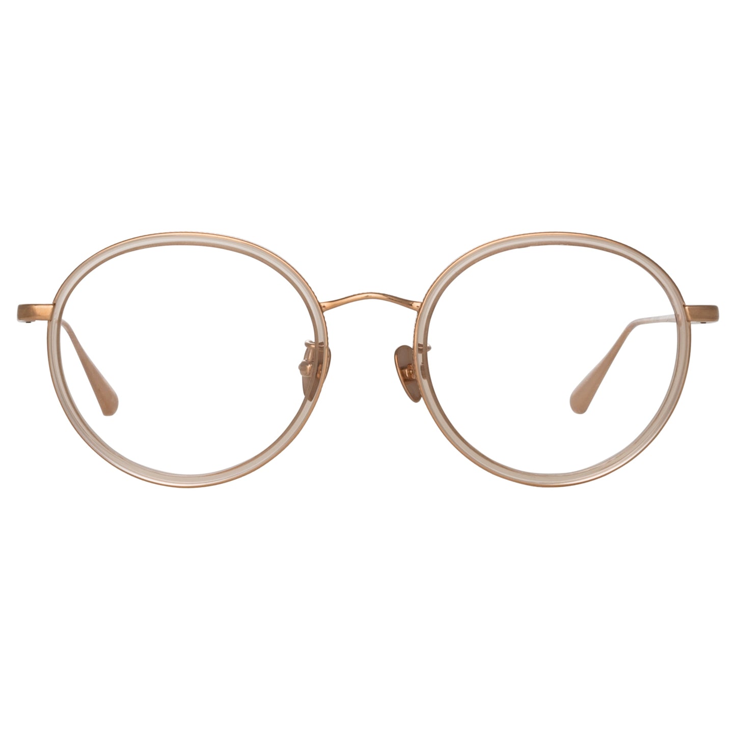 Linda Farrow Sato Oval Optical Frame in Rose Gold C3 50