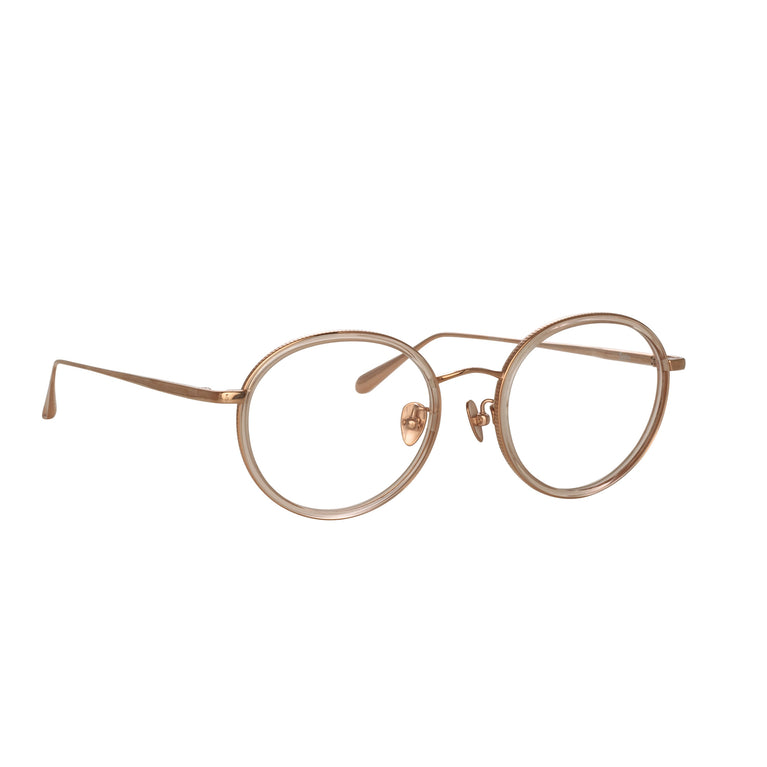 Linda Farrow Sato Oval Optical Frame in Rose Gold C3 50