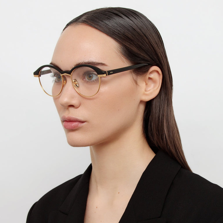 Linda Farrow Keen Oval Optical Frame in Black C1 50