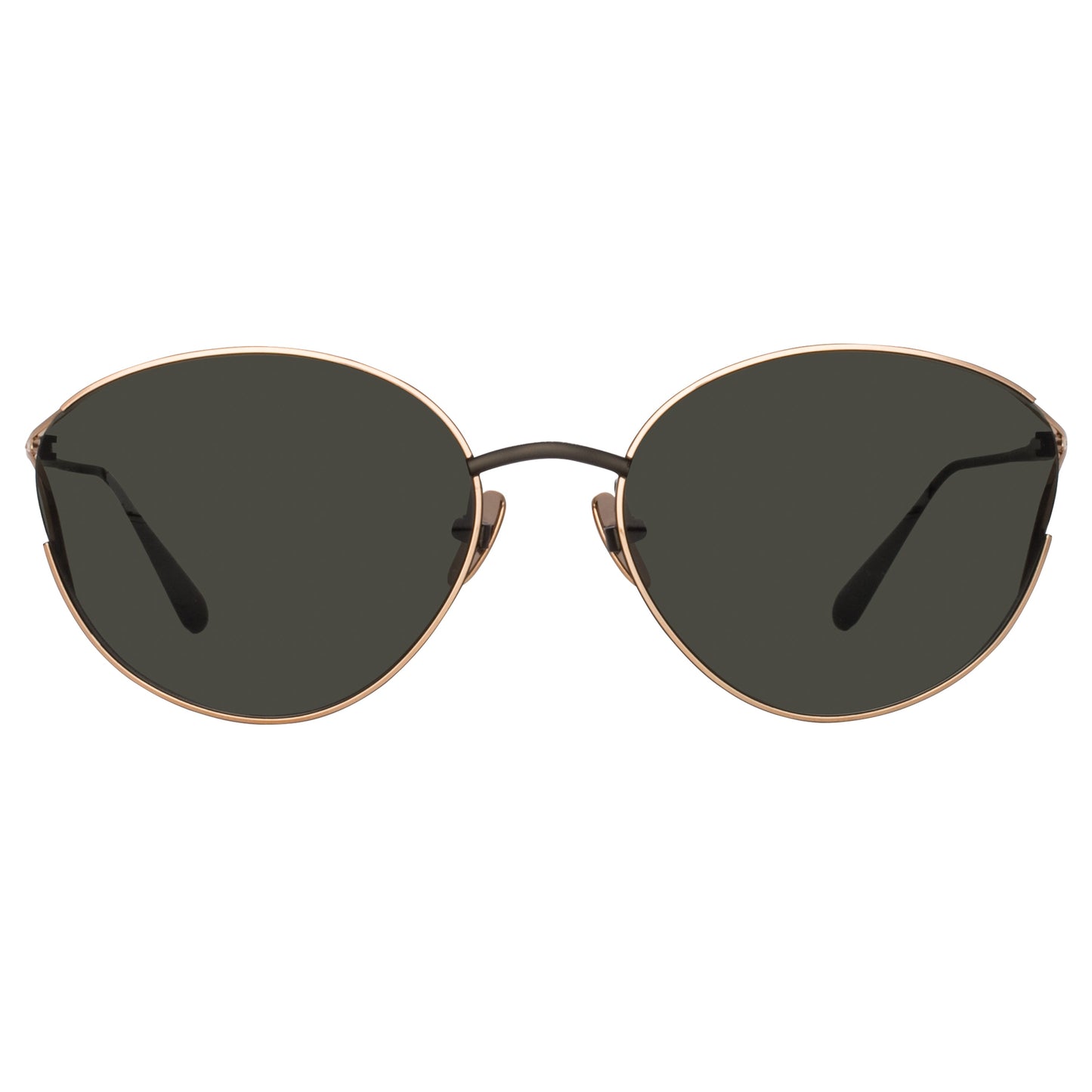 Linda Farrow Fielder Cat Eye Sunglasses in Matt Nickel C1 61