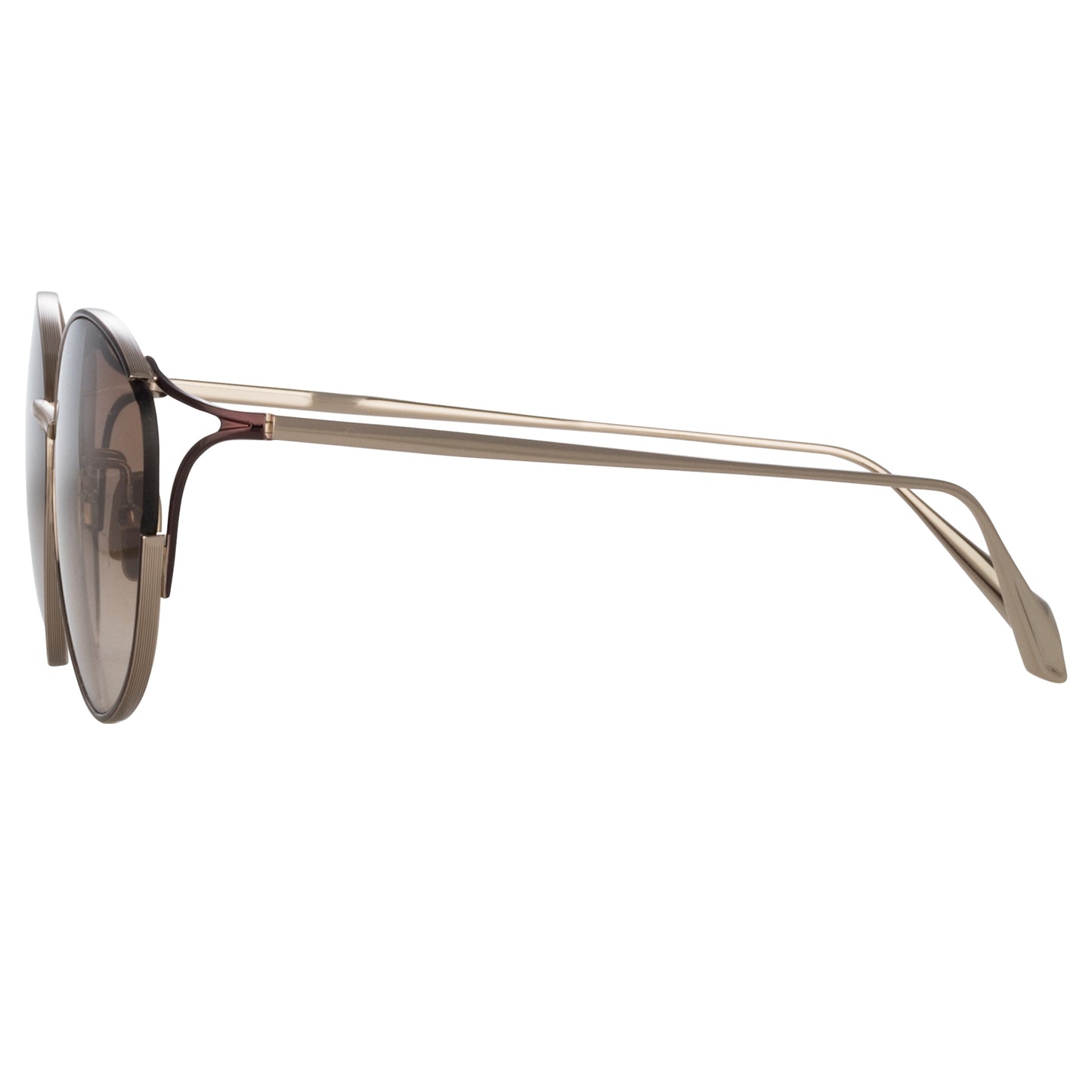 Linda Farrow Fielder Cat Eye Sunglasses in Light Gold C3 61