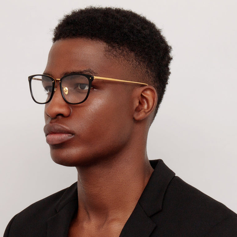 Linda Farrow Men's Cassin Optical D-Frame in Black C3 55