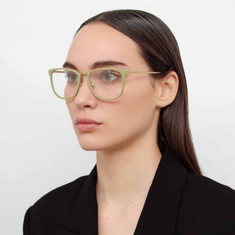 Linda Farrow Cassin Optical D-Frame in Sage C7 55
