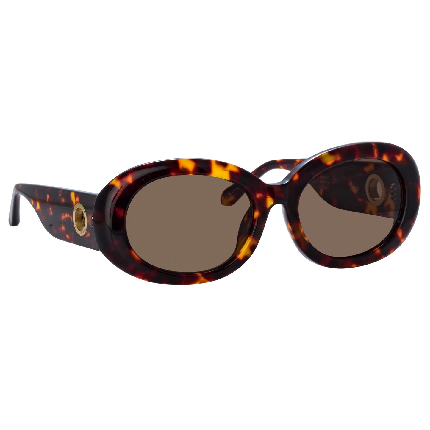 Linda Farrow Lina Oval Sunglasses in Tortoiseshell C2 55