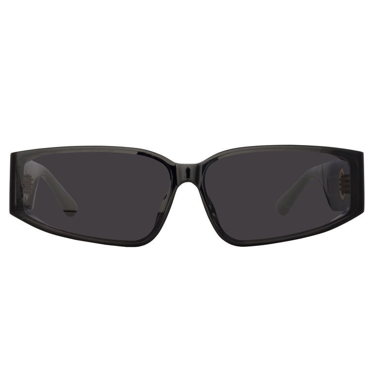 Linda Farrow Alexis Angular Sunglasses in Black C1