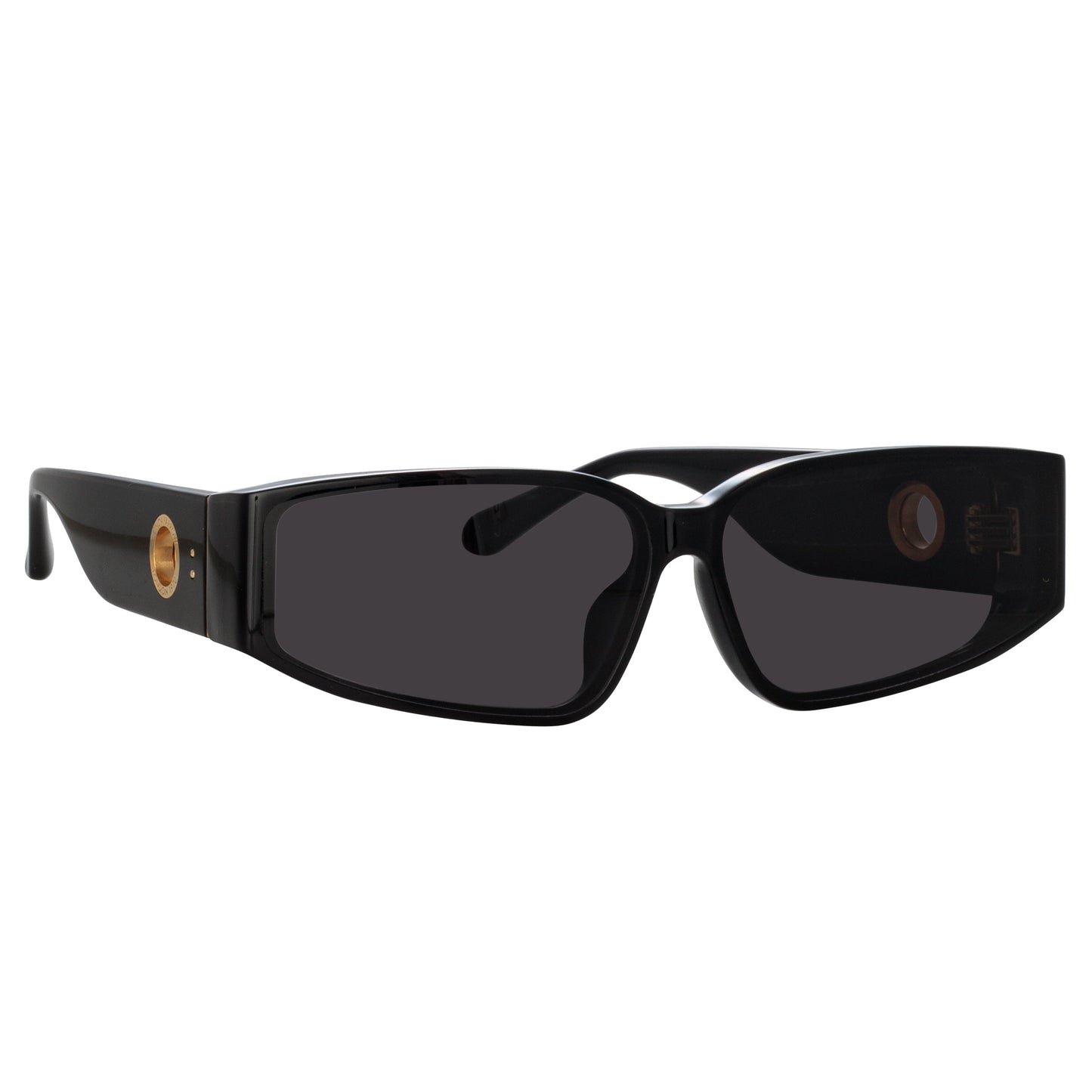 Linda Farrow Alexis Angular Sunglasses in Black C1