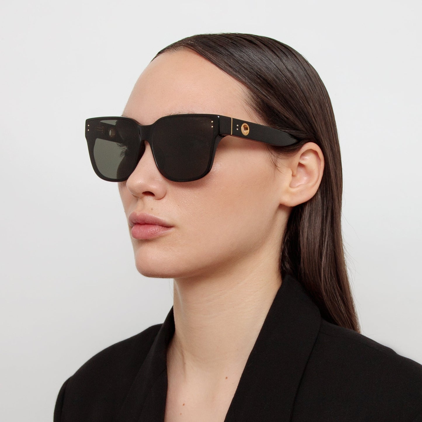 Linda Farrow Rui Oversize Sunglasses in Black C1 65