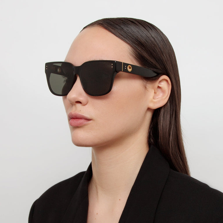 Linda Farrow Rui Oversize Sunglasses in Black C1 65
