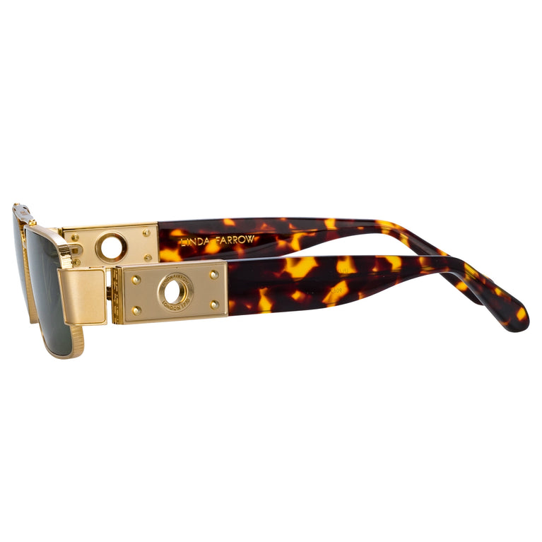 Linda Farrow Joey Rectangular Sunglasses in Tortoiseshell C2 61
