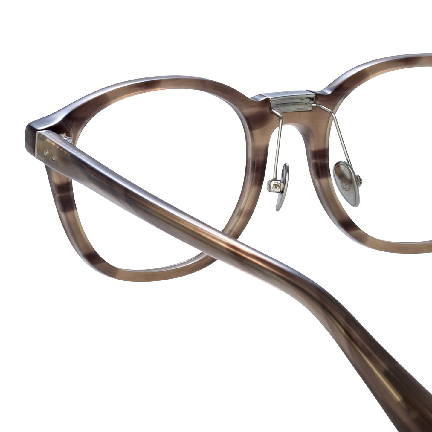 Linda Farrow Powell Optical D-Frame in Grey Horn C3 51