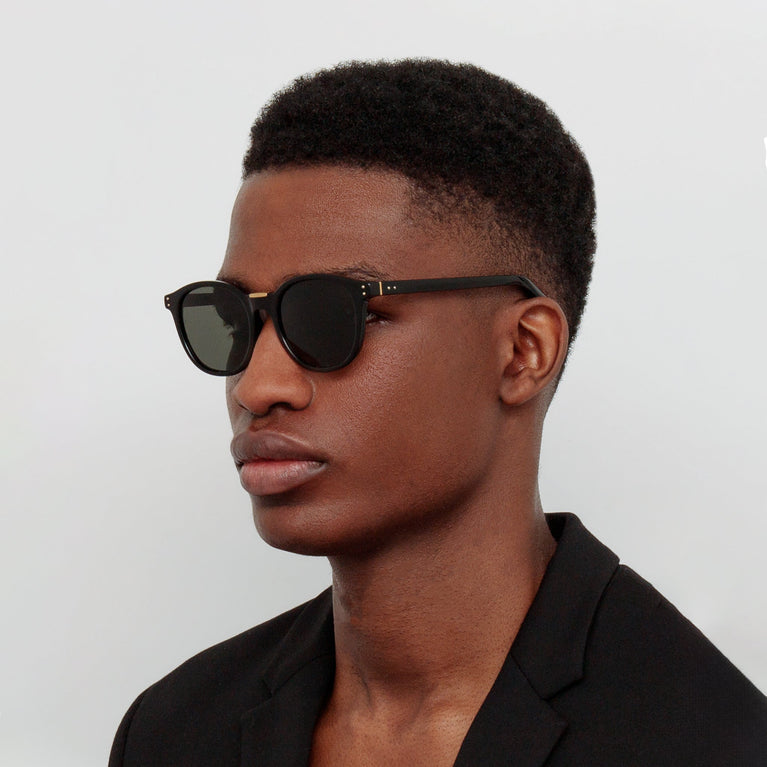 Linda Farrow Men's Powell D-Frame Sunglasses in Black C4 51