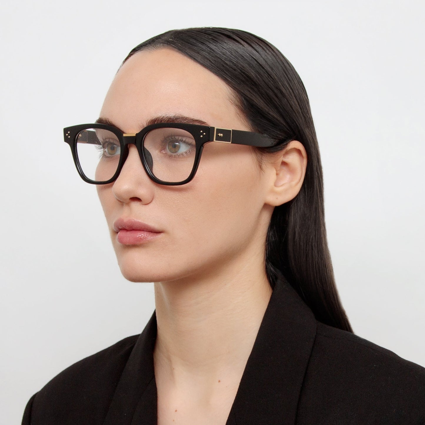 Linda Farrow Sanchez Optical D-Frame in Black C1 52