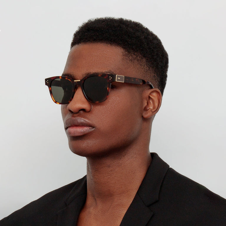 Linda Farrow Men's Sanchez D-Frame Sunglasses in Tortoiseshell C5 52