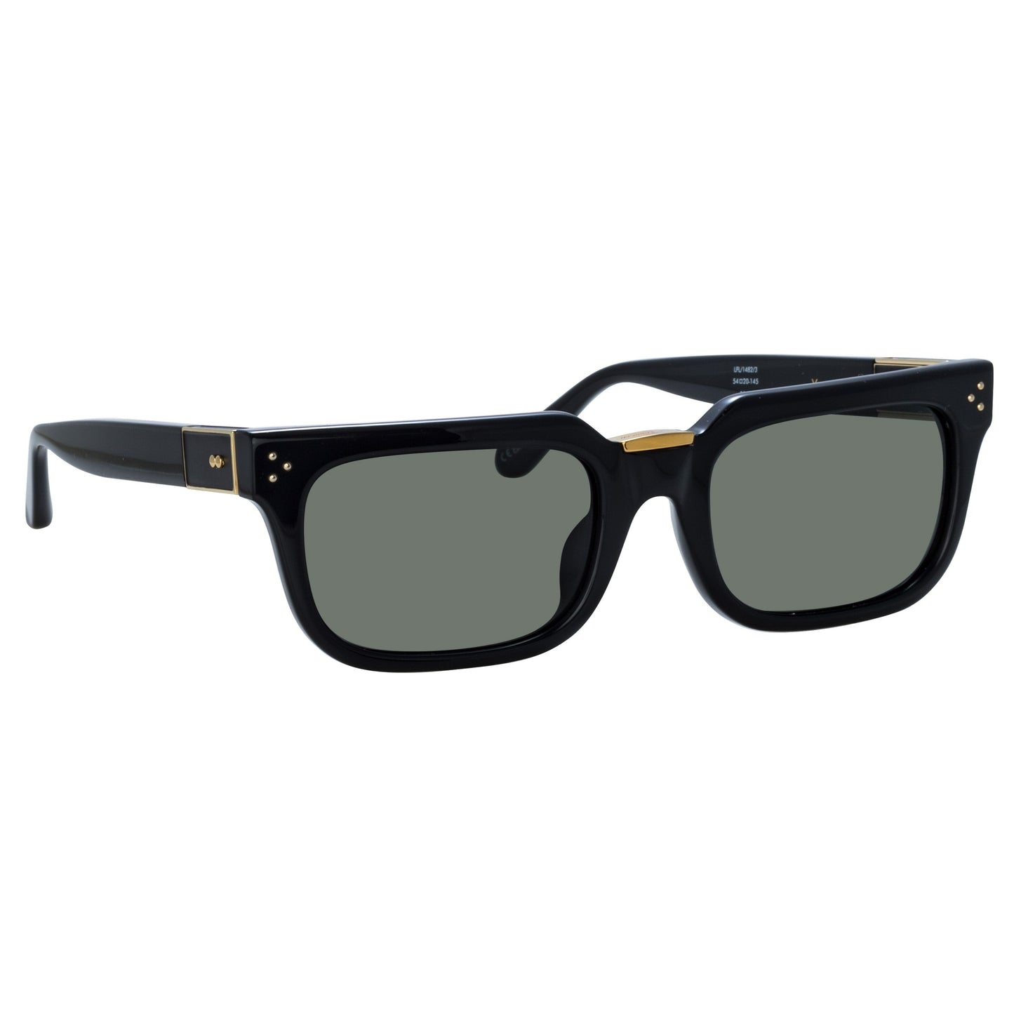 Linda Farrow Yoan Angular Sunglasses in Black C3 50