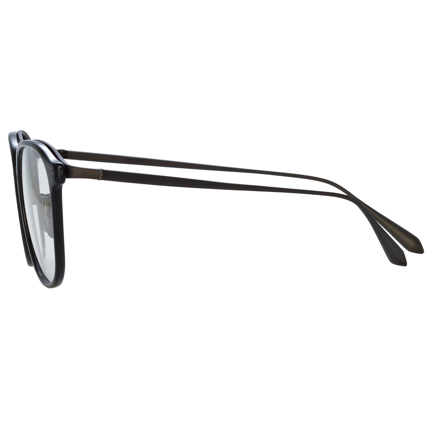 Linda Farrow Men's Park Optical D-Frame in Black and Matt Nickel C2 52