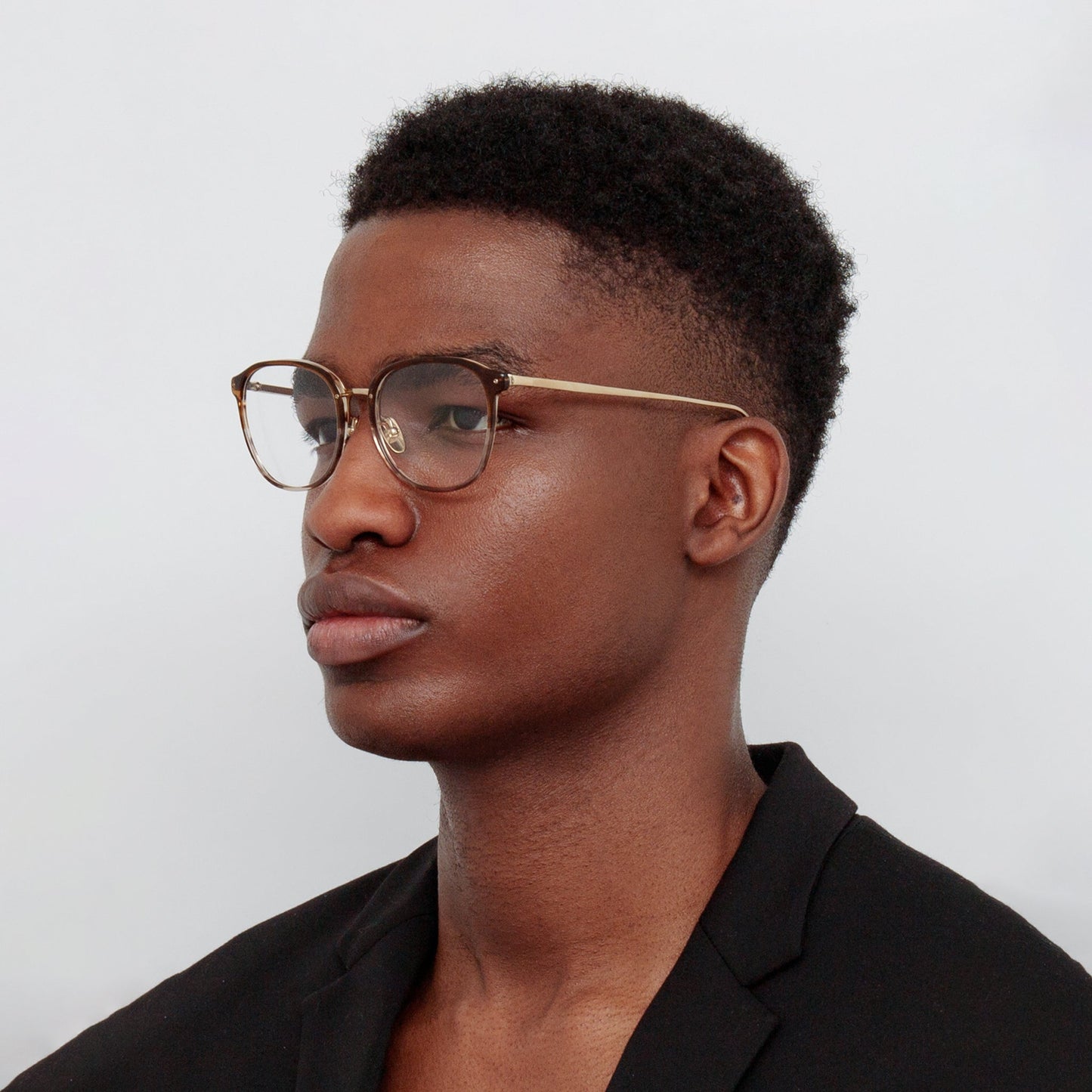 Linda Farrow Park Optical D-Frame in Caramel Horn C3 52
