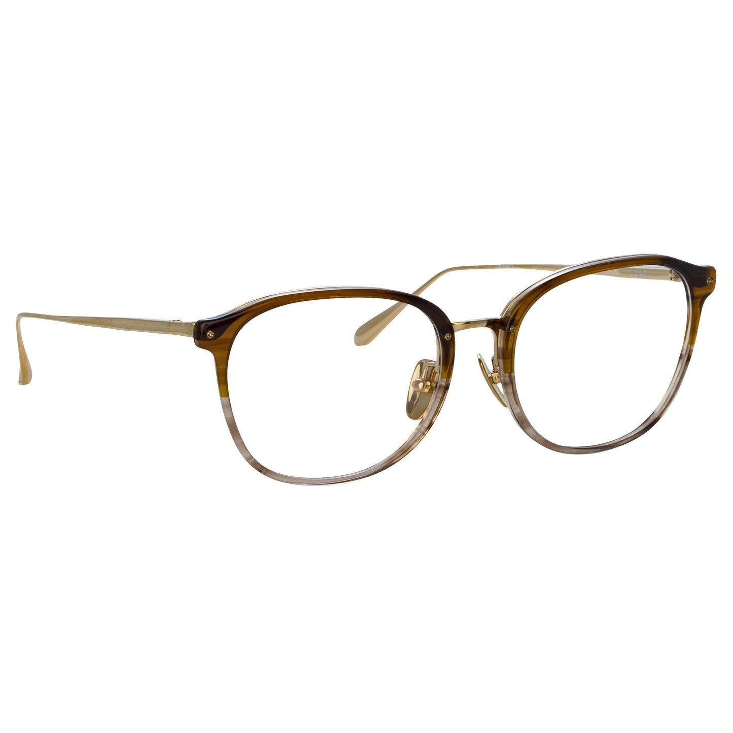 Linda Farrow Park Optical D-Frame in Caramel Horn C3 52