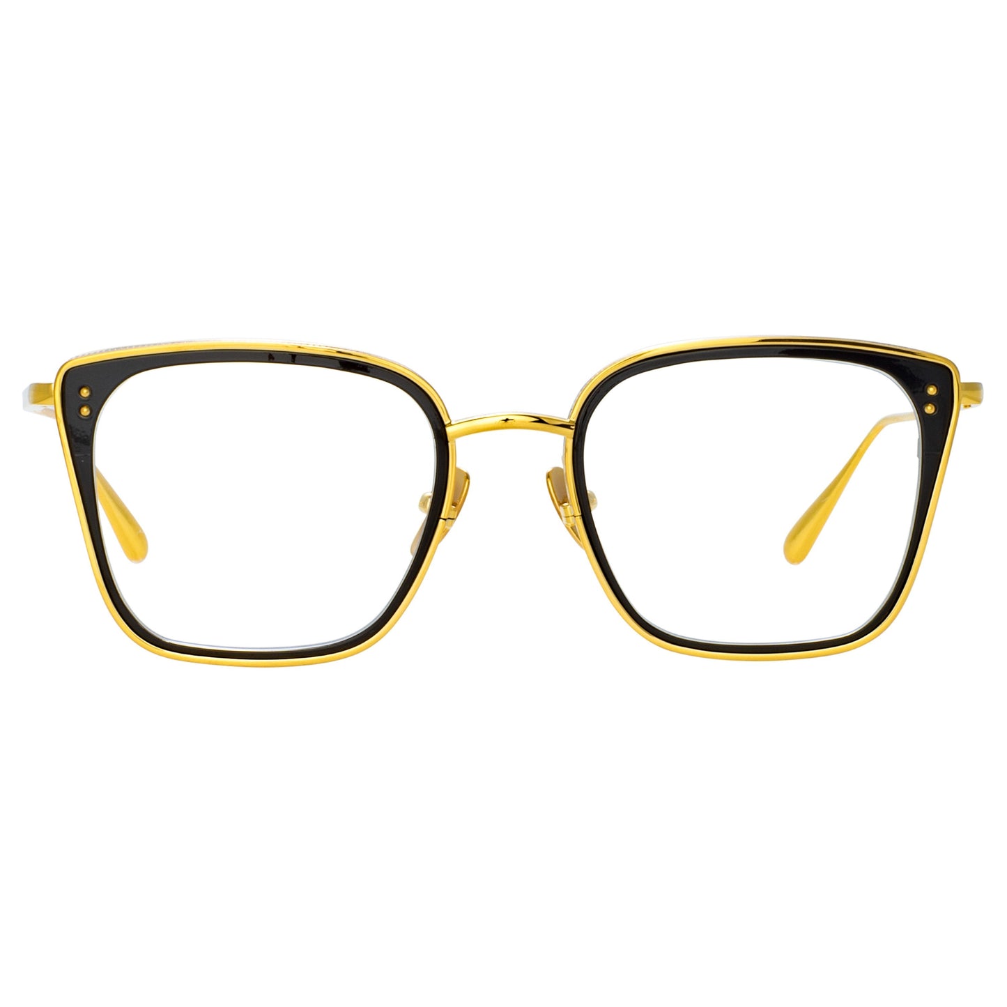 Linda Farrow Hans Square Optical Frame in Yellow Gold C1 51