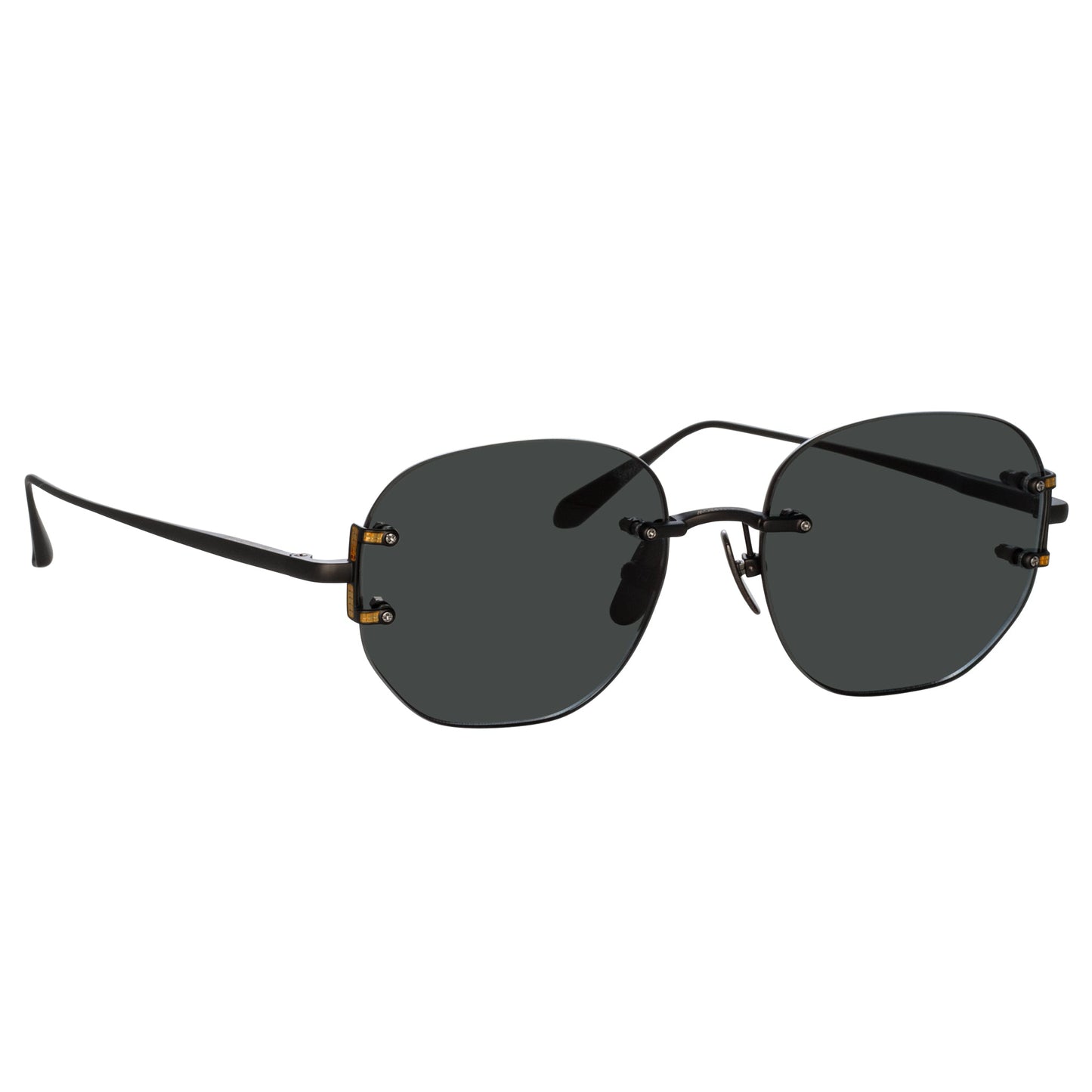 Linda Farrow Men's Sandor Angular Sunglasses in Matt Nickel C1 51