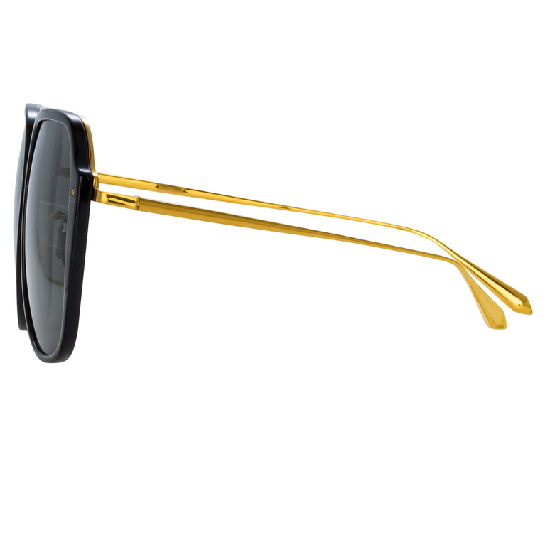 Linda Farrow Sofia Oversized Sunglasses in Black C1 61
