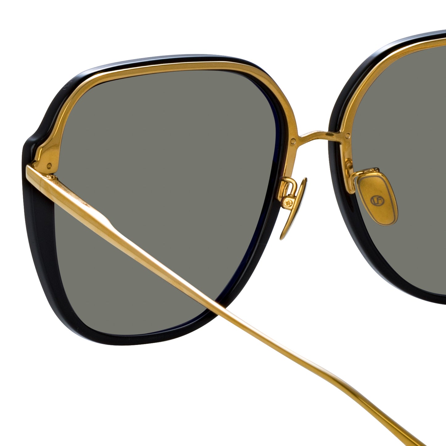 Linda Farrow Sofia Oversized Sunglasses in Black C1 61