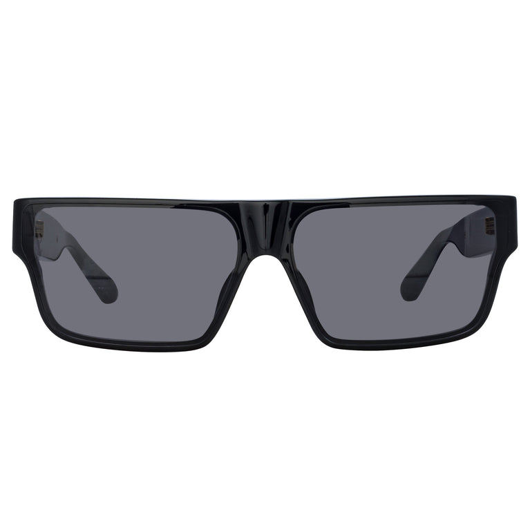 Linda Farrow Men's Brady Flat Top Sunglasses in Black C1 63