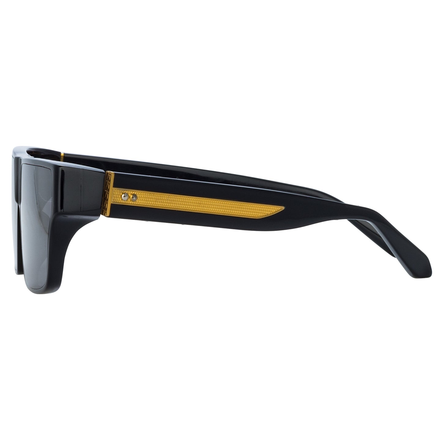Linda Farrow Men's Brady Flat Top Sunglasses in Black C1 63