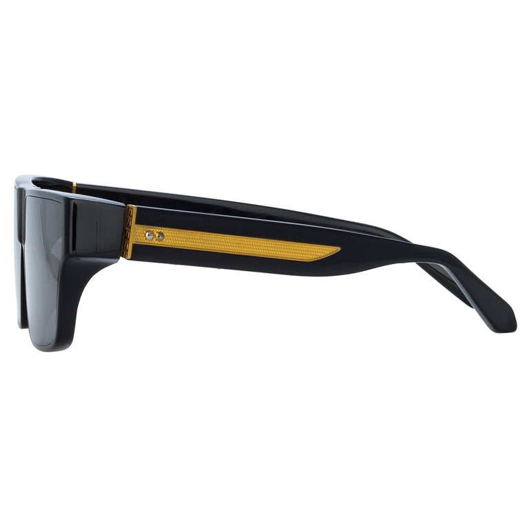 Linda Farrow Men's Brady Flat Top Sunglasses in Black C1 63