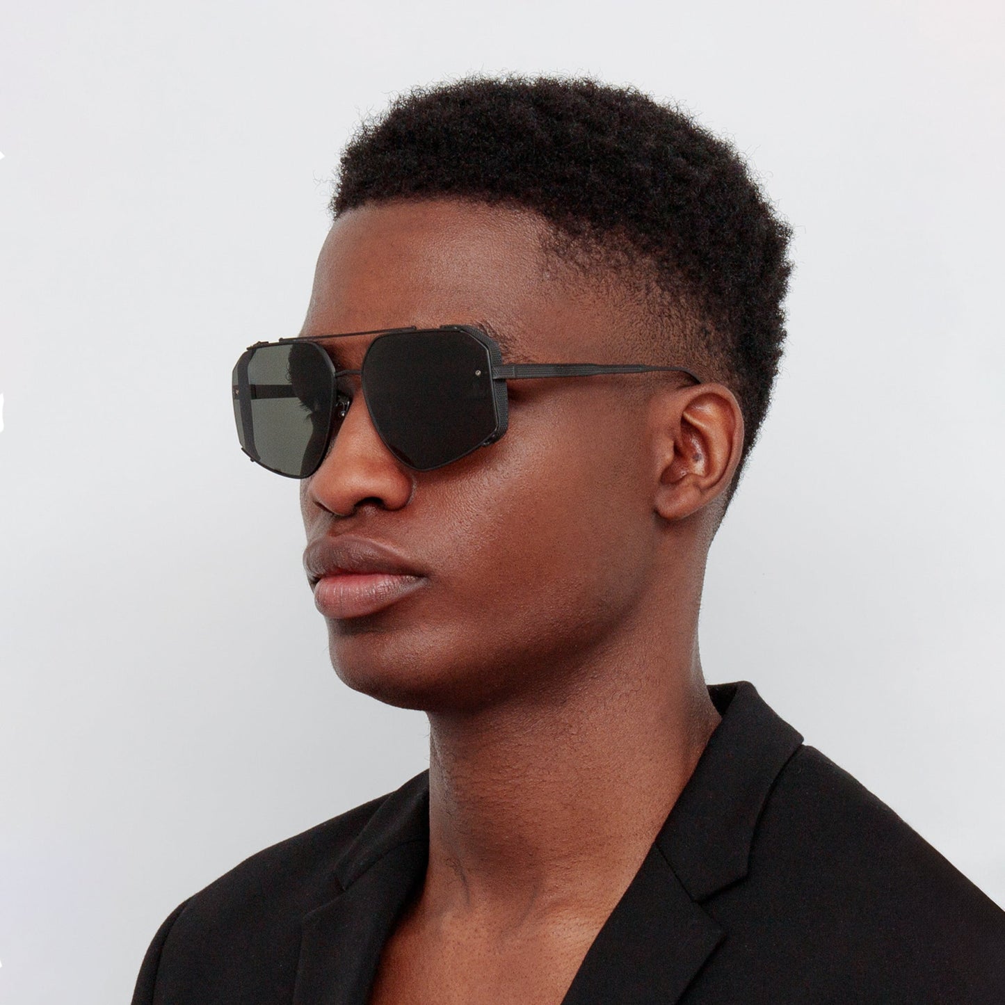 Linda Farrow Men's Amar Aviator Sunglasses in Nickel and Grey C2 61