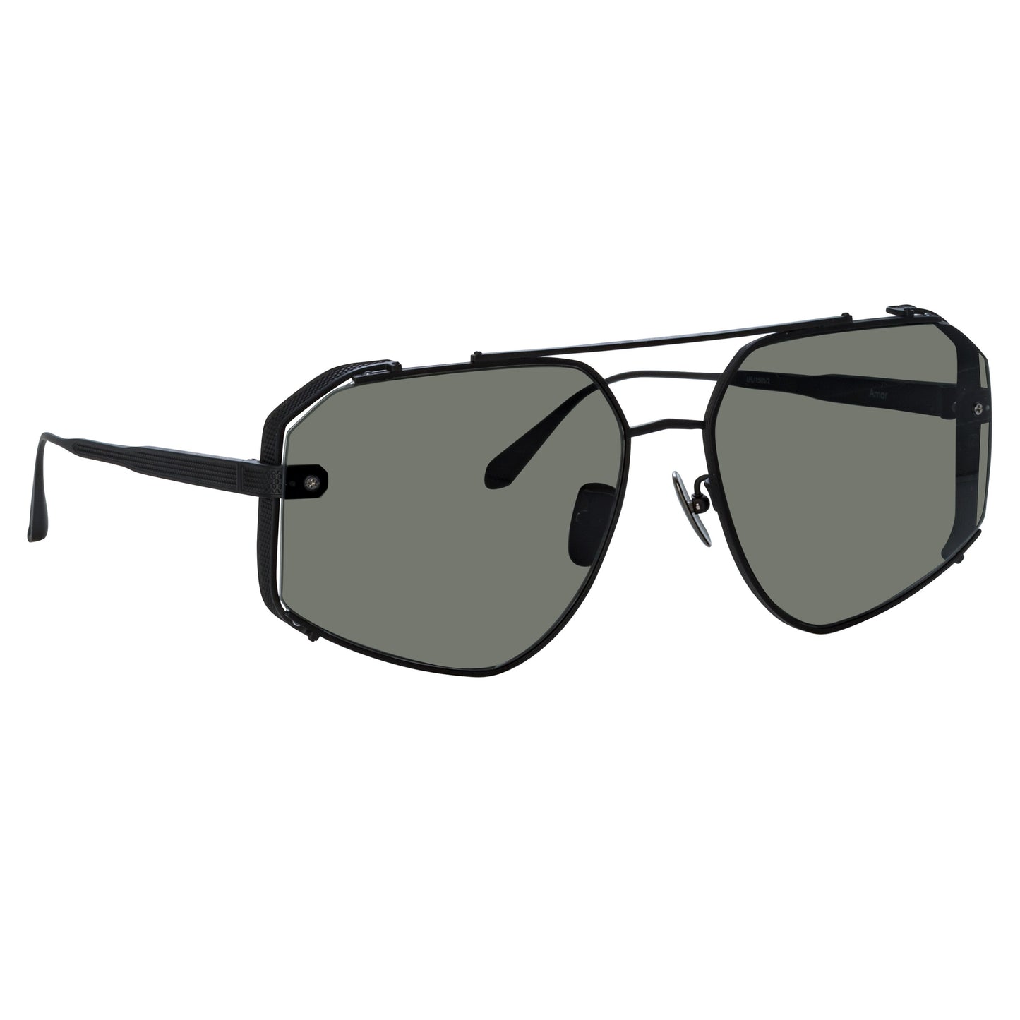 Linda Farrow Men's Amar Aviator Sunglasses in Nickel and Grey C2 61