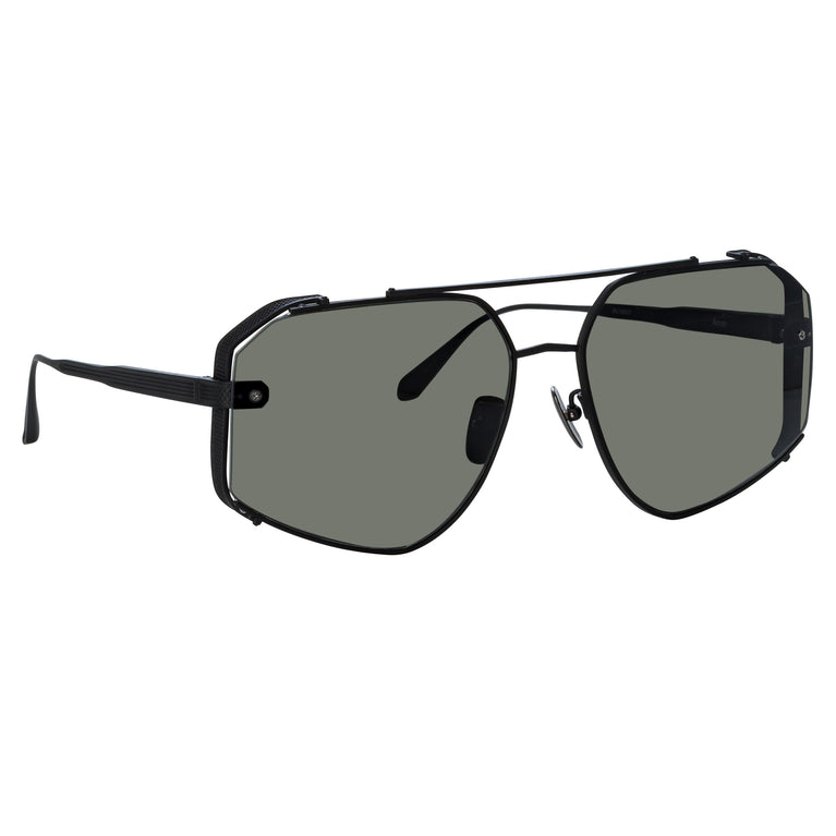 Linda Farrow Men's Amar Aviator Sunglasses in Nickel and Grey C2 61