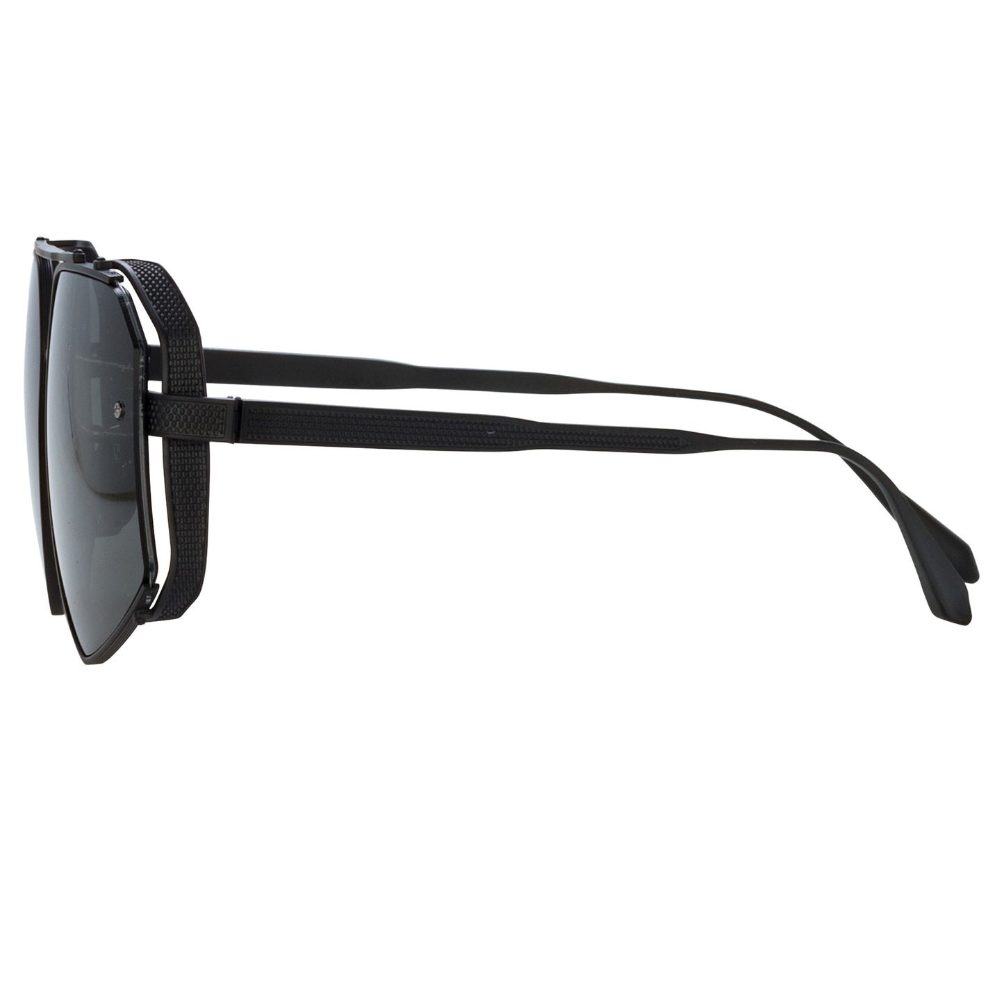 Linda Farrow Men's Amar Aviator Sunglasses in Nickel and Grey C2 61