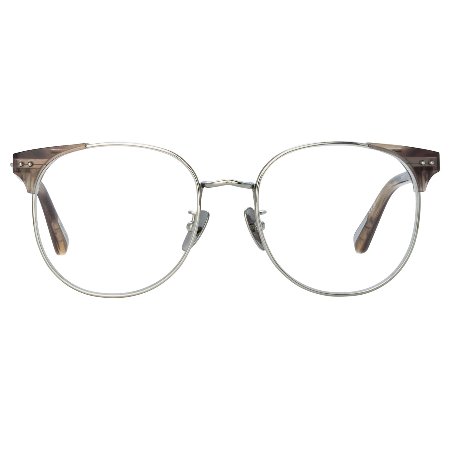 Linda Farrow Spence Oval Optical Frame in Grey Horn C3 53