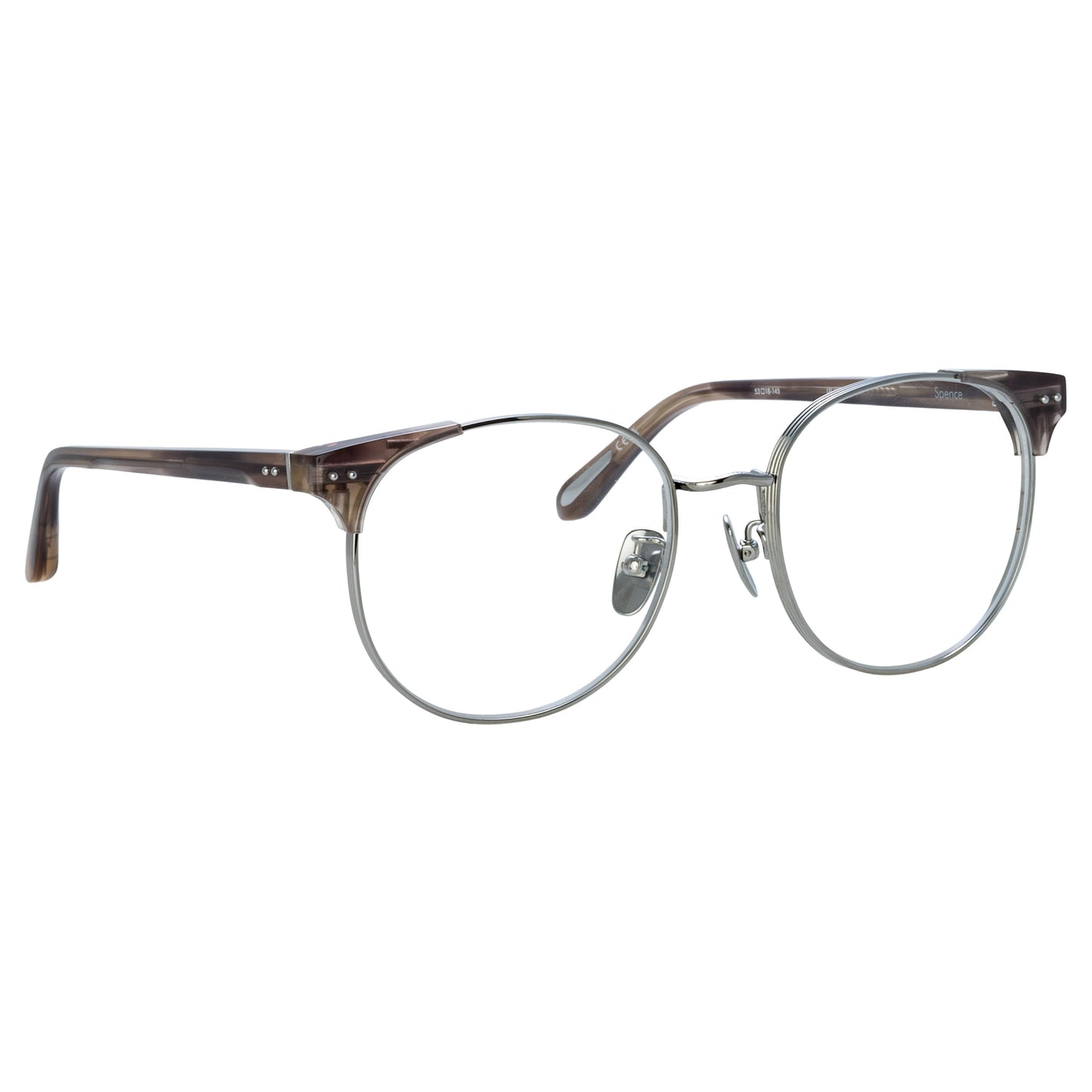 Linda Farrow Spence Oval Optical Frame in Grey Horn C3 53