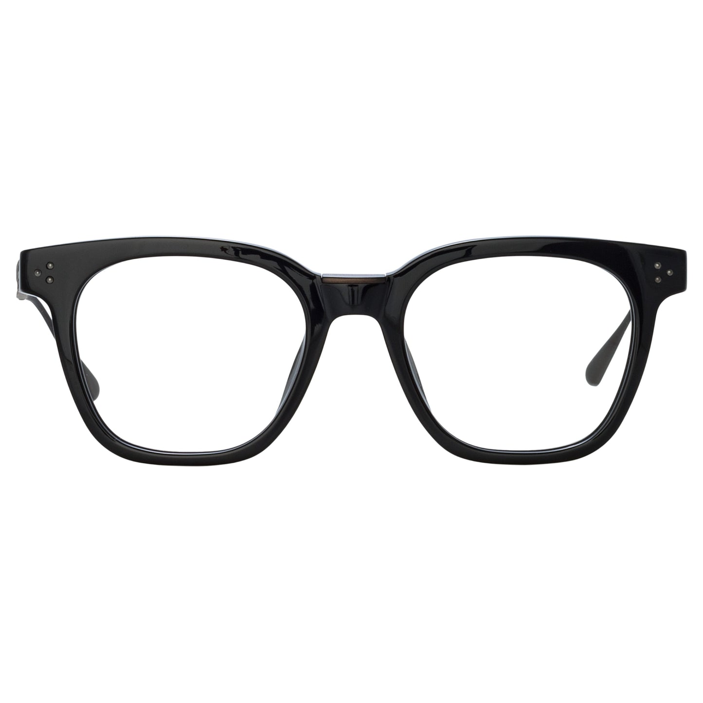 Linda Farrow Men's Evans Optical D-Frame in Black and Matt Nickel C3 50