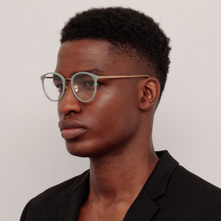 Linda Farrow Calthorpe Oval Optical Frame in Steel  51