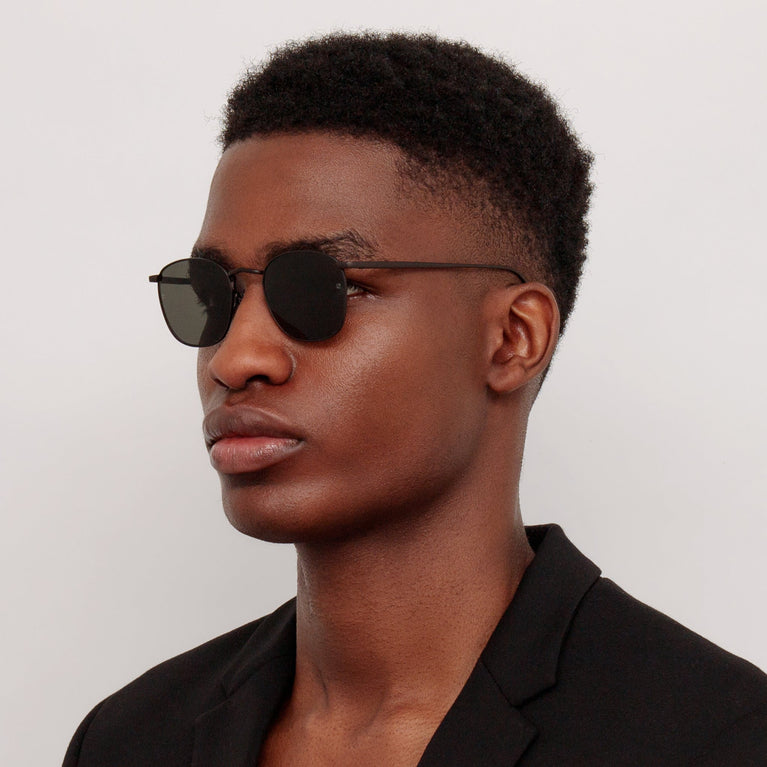 Linda Farrow Simon Square Sunglasses in Matt Nickel  48