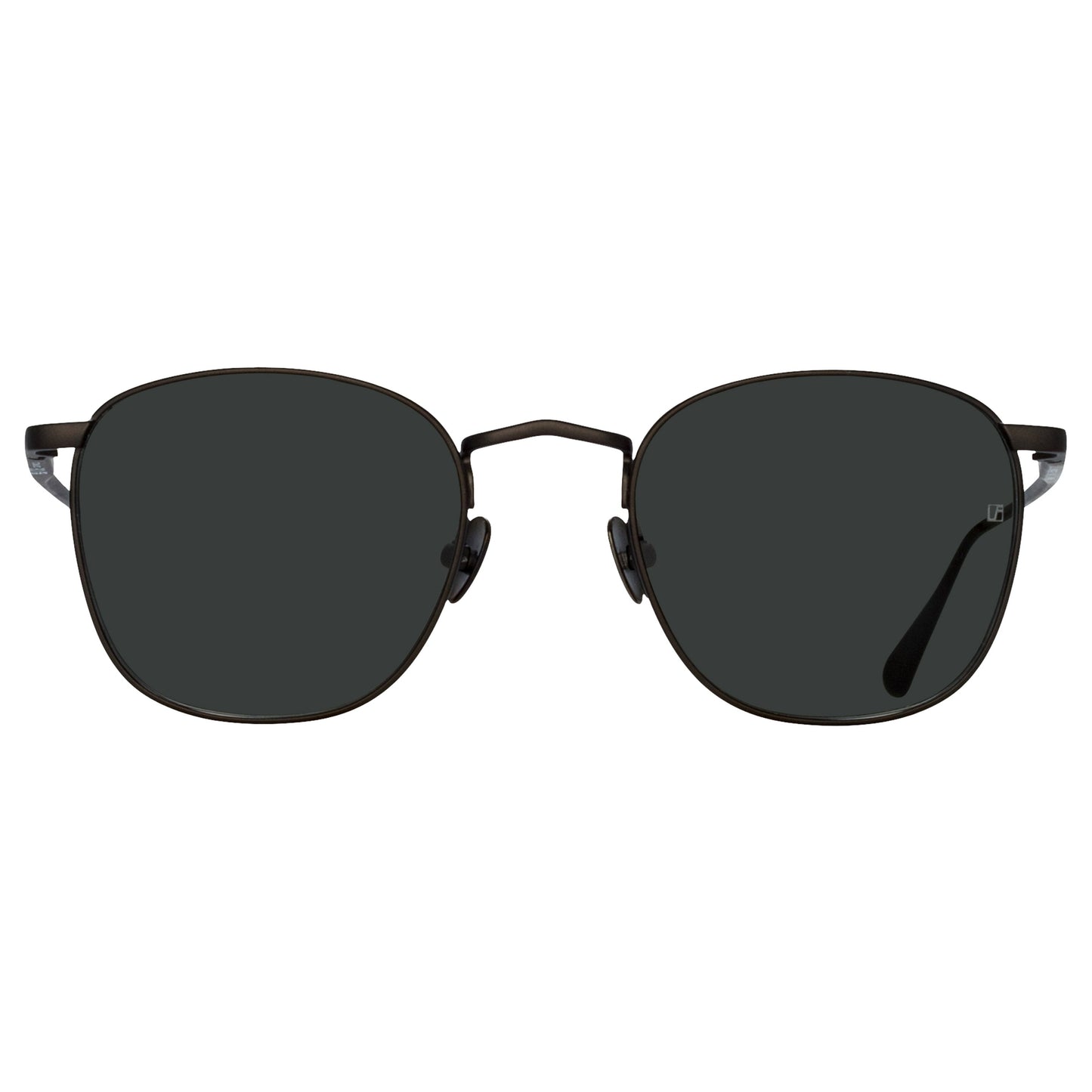 Linda Farrow Simon Square Sunglasses in Matt Nickel  48