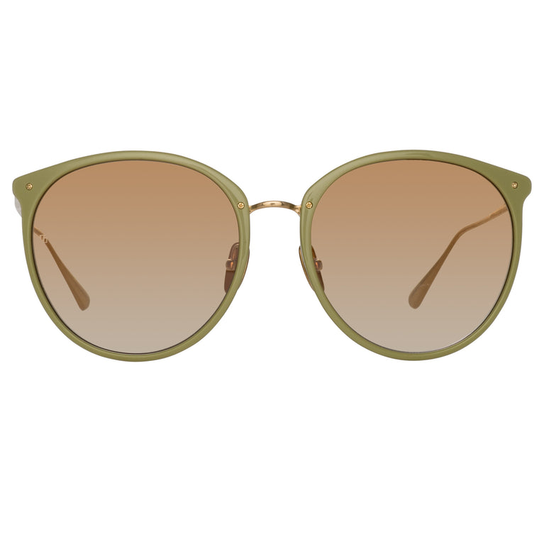 Linda Farrow Kings Oversized Sunglasses in Sage