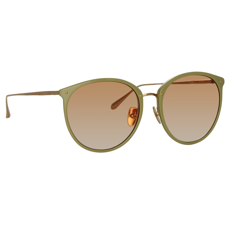 Linda Farrow Kings Oversized Sunglasses in Sage