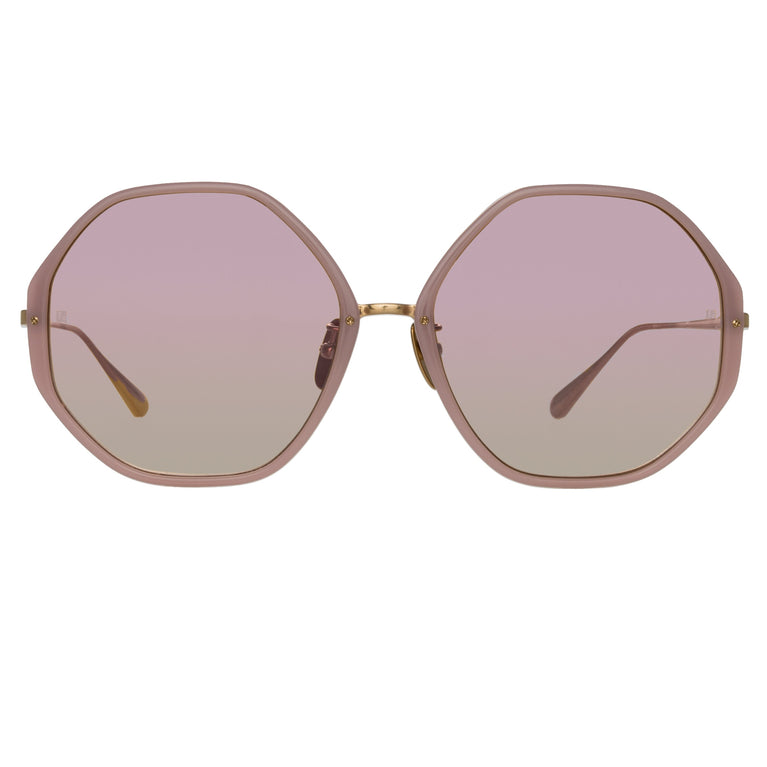 Linda Farrow Alona Hexagon Sunglasses in Lilac  60