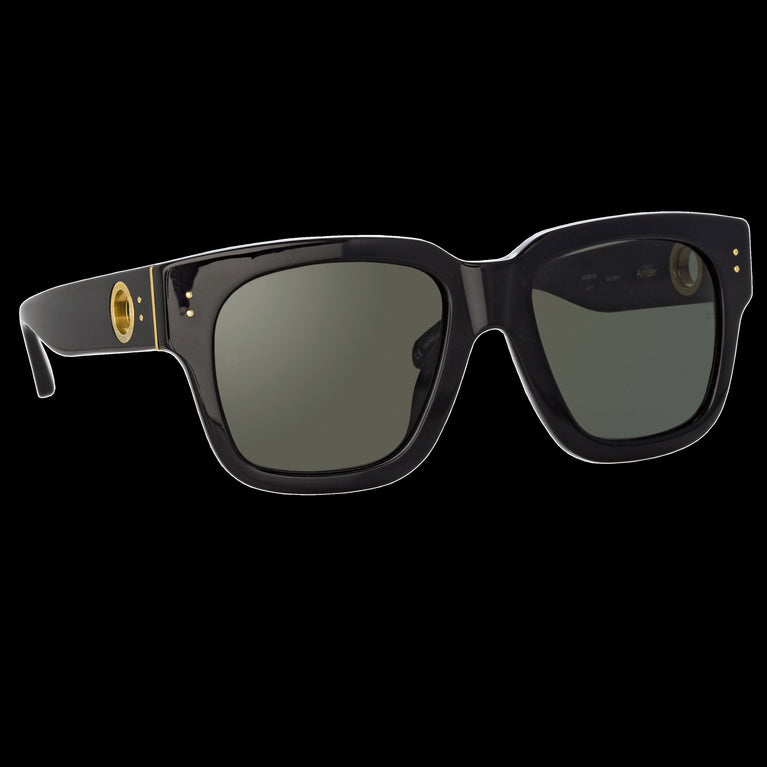 Linda Farrow The Amber | D-Frame Sunglasses in Black (C1) C1 5