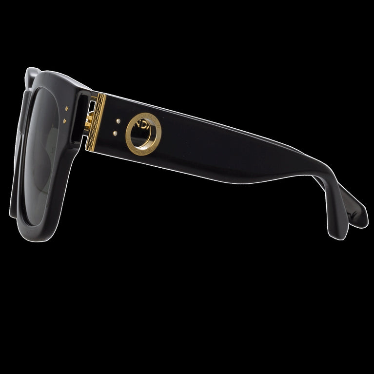 Linda Farrow The Amber | D-Frame Sunglasses in Black (C1) C1 5