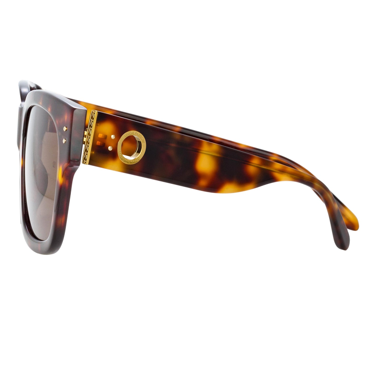 Linda Farrow The Amber | D-Frame Sunglasses in Tortoiseshell (C2) C2 5