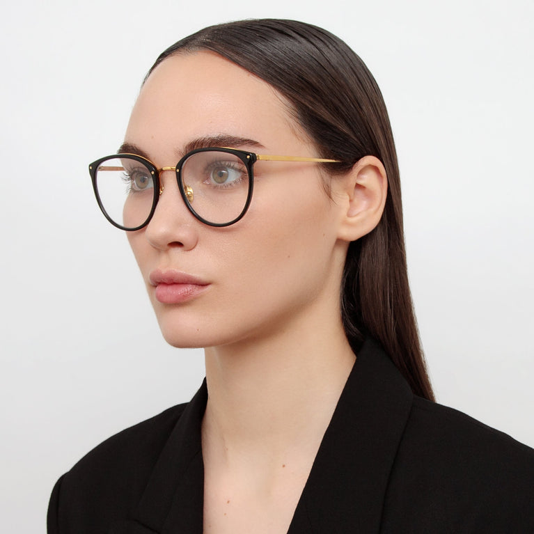 Linda Farrow The Calthorpe | Oval Optical Frame in Black (C85)